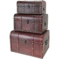 HMF 6406700 Cofres del Tesoro de Madera | Juego de 3 | Diferentes tamaños | Portugal